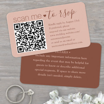 100 pack diy colors terracotta details & qr rsvp business card