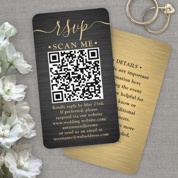 100 pack qr rsvp black and gold wedding enclosure business card
