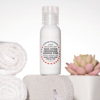 12 x hand lotion bottles custom wedding favors