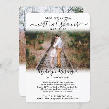 2 photo script virtual long distance bridal shower invitation