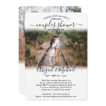 2 photo virtual couples bridal shower by mail invitation