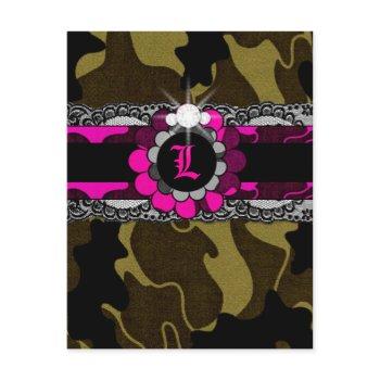 311-hott pink camo lingerie shower invitation