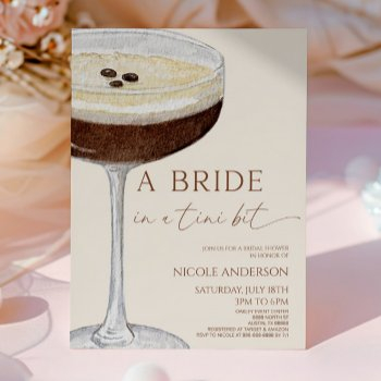 a bride in a tini bit martini bridal shower invitation