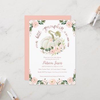 a little pumpkin floral baby shower invitation