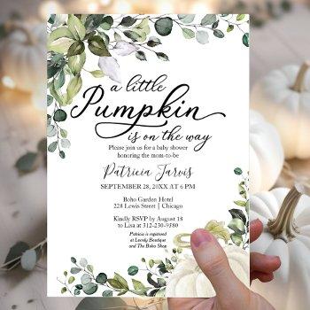 a little pumpkin is on the way baby shower invitation