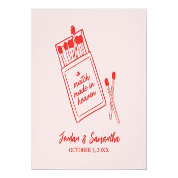 A Match Made In Heaven Red & Pink Cute Party Paper Coaster Front View