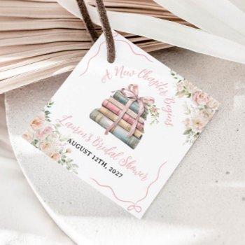 a new chapter begins bridal shower  favor tags