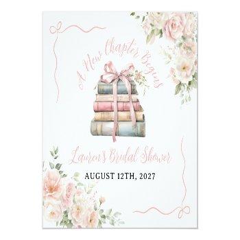 A New Chapter Begins Bridal Shower Square Sticker Front View