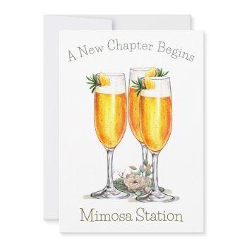 a new chapter begins mimosa sign invitation