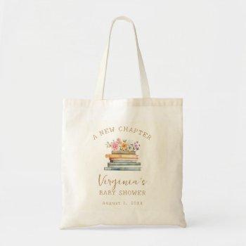 a new chapter books baby shower tote bag