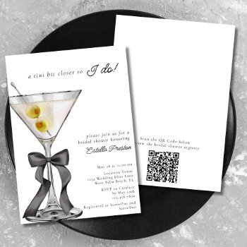 a tini bit closer to i do qr code bridal shower invitation