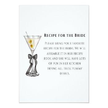 A Tini Bit Dirty Martini Black Bow Recipe Request Enclosure Card Front View