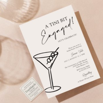 a tini bit engaged modern martini bridal shower invitation