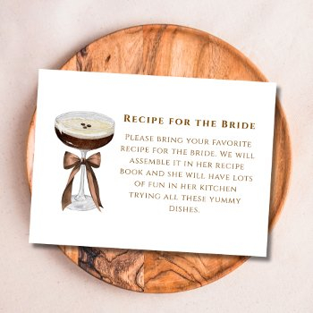 a tini bit espresso martini brown recipe request enclosure card