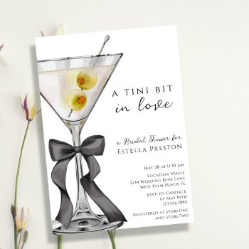 a tini bit in love dirty martini bridal shower invitation