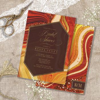 abstract agate bridal shower hot orange id827