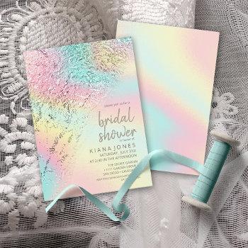 abstract holographic rainbow bridal shower id775 invitation