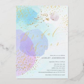 abstract pastel circles foil bridal shower foil  foil invitation