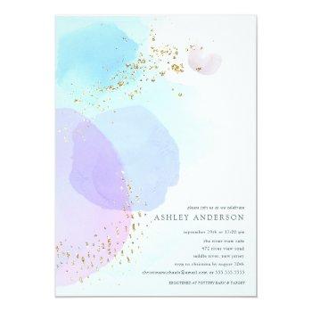 Abstract Pastel Circles Foil Bridal Shower Foil  Foil Invitation Front View