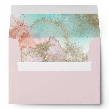 abstract summer watercolor wedding invitation envelope