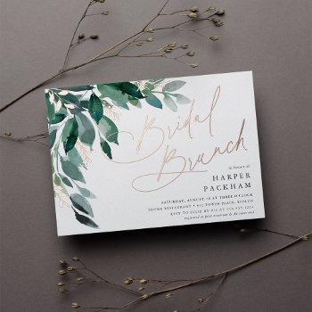 abundant foliage | bridal shower brunch foil invitation