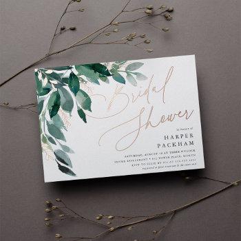 abundant foliage | bridal shower foil invitation