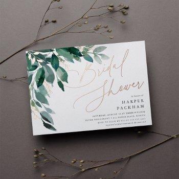 abundant foliage | bridal shower foil invitation