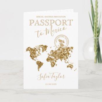 adventure awaits passport map travel bridal shower invitation