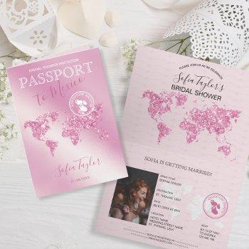 adventure awaits passport map travel bridal shower invitation