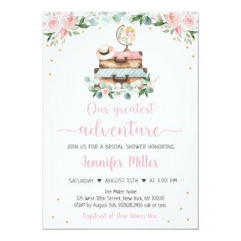 Adventure Pink Gold Floral Travel Front View