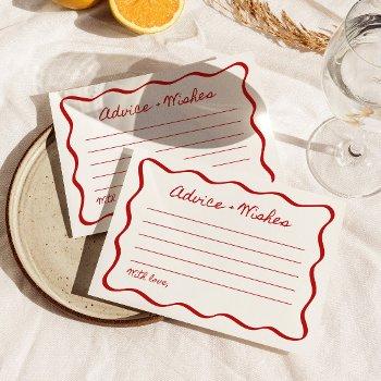 advice and wishes bridal shower game wavy border enclosure card