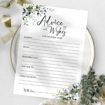 advice and wishes for the bride-to-be card