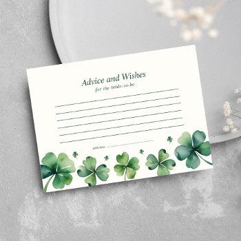 advice and wishes lucky in love bridal shower  enclosure card