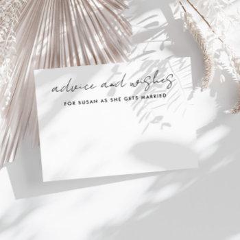 advice and wishes personalized keepsake card