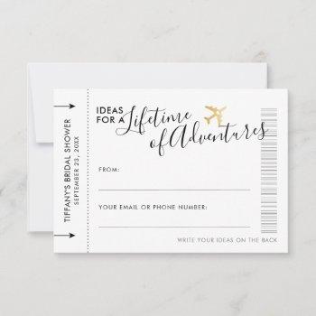 advice card bridal shower date night travel ideas