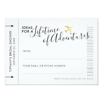 Advice Card Bridal Shower Date Night Travel Ideas Front View