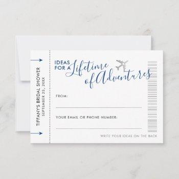 advice card bridal shower travel and date night