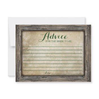 advice for the bride | rustic calligraphy card