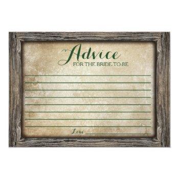 Advice For The Bride | Rustic Calligraphy Card Front View