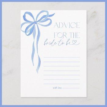 advice to the bride blue bow bridal shower game  postcard