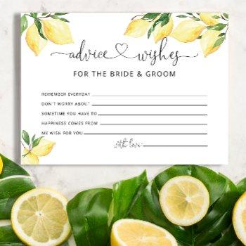 advice & wishes for bride and groom bridal shower  enclosure card