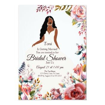 African American Bridal Shower  Garden Invitation Front View