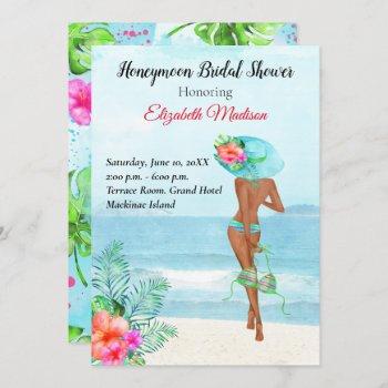 african american honeymoon bridal shower invitation