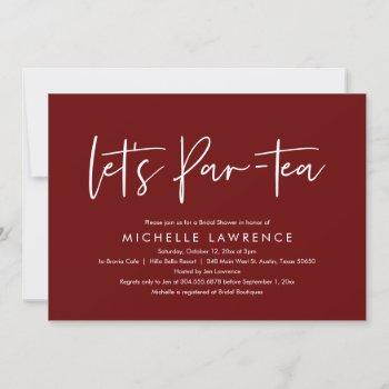 afternoon tea party, modern casual bridal shower i invitation