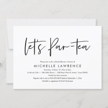 afternoon tea party, modern casual bridal shower invitation