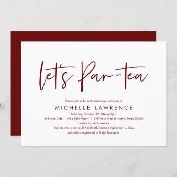 afternoon tea party, modern casual bridal shower invitation