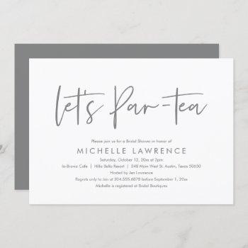 afternoon tea party, modern casual bridal shower invitation