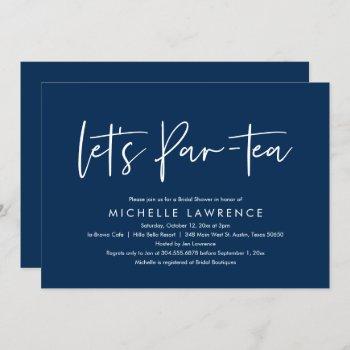 afternoon tea party, modern casual bridal shower invitation