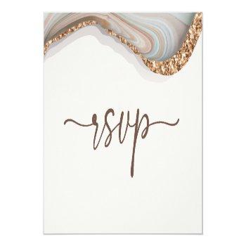 Agate Stone Marble Bridal Shower Reminder Rsvp Invitation Postcard Front View