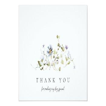 Airy Blue Floral | Bridal Shower Photo Thank You Card Front View